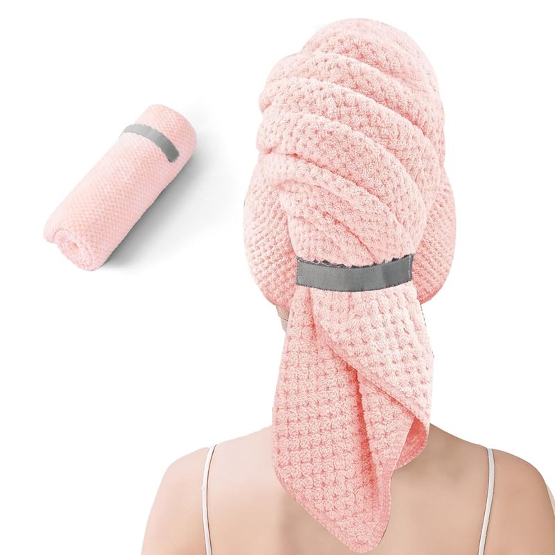 NeDKeN Large Microfiber Hair Towel for Women, gifts for women,Supper Soft Anti Frizz & Quick Dry for Curly Hair, Ultra Absorbent Hair Wrap Towels for Long,Thick,Wet Hair, Mom Gifts, 24x42 Inches(pink) - Image 1